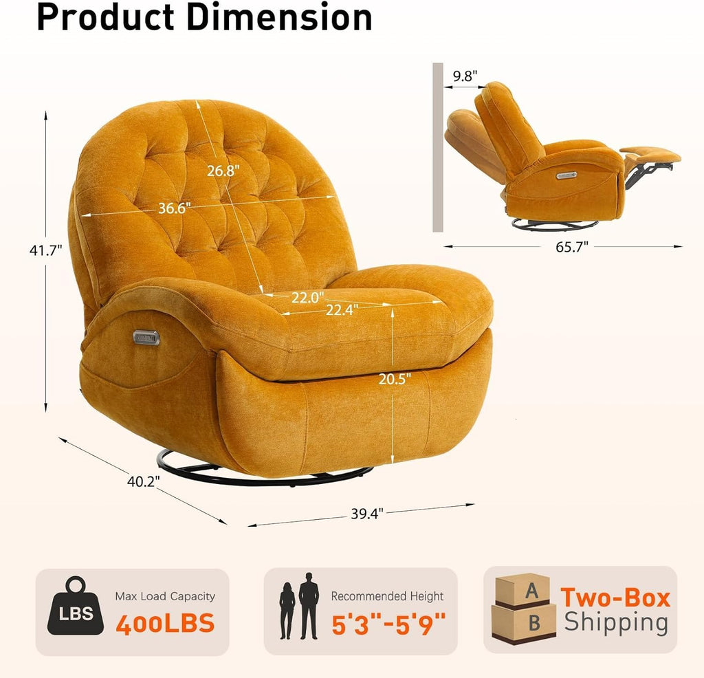 Electric Recliner Chair with Silent Dual Motors