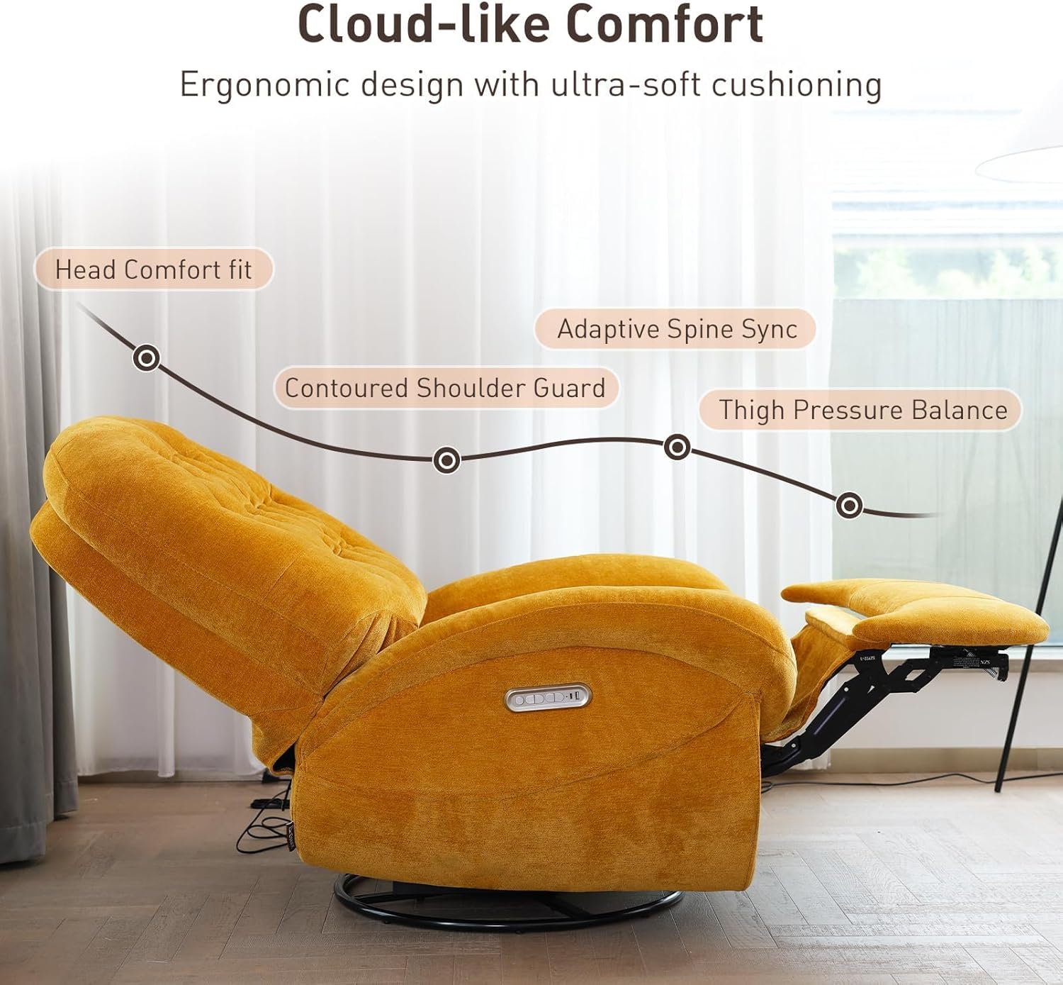 Electric Recliner Chair with Silent Dual Motors