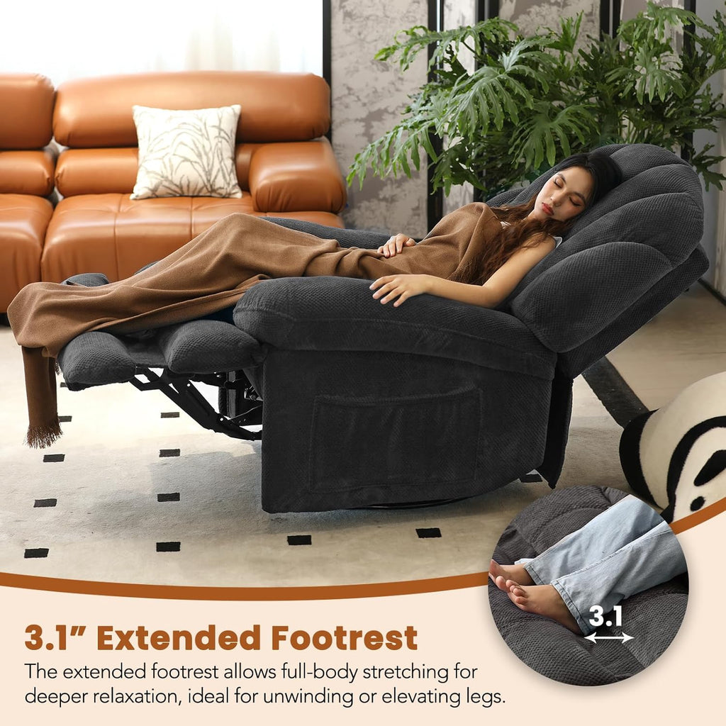 Swivel Rocking Electric  Recliner Chair with Silent Dual Motors